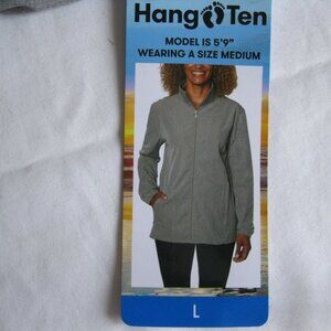 Hang Ten Women's Water Repellant Hybrid Jacket UPF 50+, Gray, L (0931)